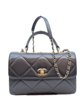 Chanel Black Lambskin Gold CC 2-Way